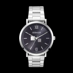 COEUR DE LION Watch Round Statement Unisex Sunray Midnight Blue Stainless Steel Frosted Silver
