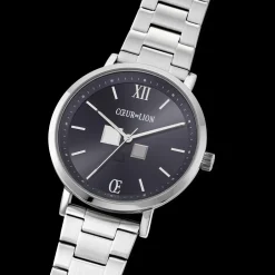 COEUR DE LION Watch Round Statement Unisex Sunray Midnight Blue Stainless Steel Frosted Silver